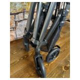 Stander EZ Fold-N-Go Rollator Short, Lightweight Junior Folding Walker for Seniors and Adults, Petite Walker with Wheels and Seat, Black Walnut