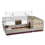 Krolik Extra-Large Rabbit Cage w/ Wood Hutch Extenstion | Rabbit Cage Includes All Accessories & Measures 55.9L x 23.62W x 19.68H & Includes ALL Accessories