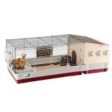 Krolik Extra-Large Rabbit Cage w/ Wood Hutch Extenstion | Rabbit Cage Includes All Accessories & Measures 55.9L x 23.62W x 19.68H & Includes ALL Accessories