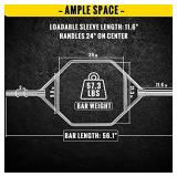 VEVOR Olympic Trap Bar, 2-Inch Hex Deadlift Bar, 772 LBS Capacity Shrug Bar, Stainless Steel Hexagon Bar, 64" Trap Bar Deadlift, 10" Sleeve Length Hex Bar Olympic with Handles for Squats, Deadlift