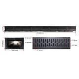 Drainage Trench - Channel Drain With Grate - Black Plastic - 3 x 39" - (117" Total Length)