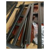 Mind Reader Mobile Sitting Standing Desk Rolling Reversible Home Office Laptop Workstation with Side Storage, Locking Wheels, X-Large, Cherry Oak