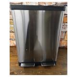 iTouchless 16 Gallon Kitchen Dual Step Trash Can & Recycle Bin, Stainless Steel, includes Softstep 60 Liter/16 Gal Removable Inner Buckets, Soft Close Lid and Airtight, for Home, Office, Business