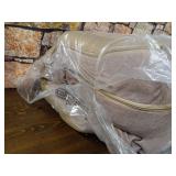 Furhaven Memory Foam Pet Bed for Dogs and Cats - Sofa-Style Sherpa and Chenille Couch Dog Bed with Removable Washable Cover, Cream, Jumbo (X-Large)