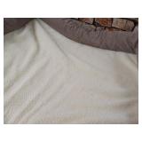 Furhaven Memory Foam Pet Bed for Dogs and Cats - Sofa-Style Sherpa and Chenille Couch Dog Bed with Removable Washable Cover, Cream, Jumbo (X-Large)