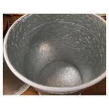 Hallops Farmhouse Accent Side Table - Galvanized Rustic End Table. Metal Storage Bin Wood Cover. Coffee or Cocktail Table. Nesting Pieces Two - Distressed White