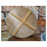 Hallops Farmhouse Accent Side Table - Galvanized Rustic End Table. Metal Storage Bin Wood Cover. Coffee or Cocktail Table. Nesting Pieces Two - Distressed White