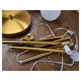 Mid Century Modern 2 Frosted Glass Globe Floor Lamp for Living Room,Contemporary LED Standing Light, Gold Corner Pole Lamp for Office Bedroom, Study Room, Hotel, Antique Brass Standing lighting