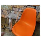 Flash Furniture Alonza Series Orange Plastic Chair with Wooden Legs