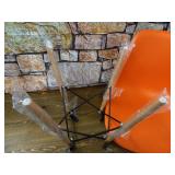 Flash Furniture Alonza Series Orange Plastic Chair with Wooden Legs