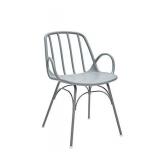 Amazon Brand - Rivet Nova Modern Slatted-Back Plastic Dining Chair, 21.6"W, Moss Gray