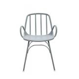 Amazon Brand - Rivet Nova Modern Slatted-Back Plastic Dining Chair, 21.6"W, Moss Gray