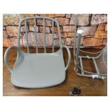 Amazon Brand - Rivet Nova Modern Slatted-Back Plastic Dining Chair, 21.6"W, Moss Gray