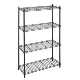 Whitmor Supreme 4 Tier Shelving with Adjustable Shelves and Leveling Feet - Black