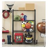 Whitmor Supreme 4 Tier Shelving with Adjustable Shelves and Leveling Feet - Black