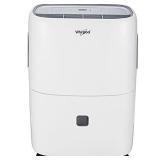 Whirlpool 50 Pint Portable Dehumidifier with Built-In Pump, 24-Hour Timer, Auto Shut-Off, Easy-Clean Filter, and Auto-Restart | For Bathrooms, Basements, and Bedrooms | WHAD50PCW