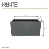Kante RF0104B-C60121 Lightweight Concrete Modern Long Low Outdoor, Large Planter, 31" x 15" x 15", Charcoal