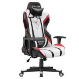 Homall Gaming Chair Racing Office High Back PU Leather Chair Computer Desk Chair Video Game Chair Ergonomic Swivel Chair with Headrest and Lumbar Support (Black&White)