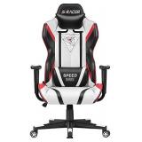 Homall Gaming Chair Racing Office High Back PU Leather Chair Computer Desk Chair Video Game Chair Ergonomic Swivel Chair with Headrest and Lumbar Support (Black&White)