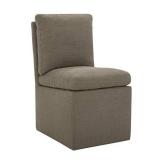 Amazon Brand â Stone & Beam Vivianne Modern Upholstered Armless Dining Chair with Casters, 19.7"W, Slate