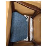 Christopher Knight Home Conrad Fabric Mid-Century Birch Club Chair, Indigo Weave and Dark Espresso