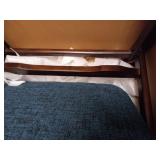 Christopher Knight Home Conrad Fabric Mid-Century Birch Club Chair, Indigo Weave and Dark Espresso