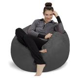 Sofa Sack - Plush, Ultra Soft Bean Bag Chair - Memory Foam Bean Bag Chair with Microsuede Cover - Stuffed Foam Filled Furniture and Accessories for Dorm Room - Charcoal 3