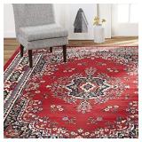 Home Dynamix Premium Sakarya Traditional Medallion Border Area Rug, Claret, 3