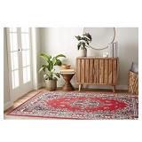 Home Dynamix Premium Sakarya Traditional Medallion Border Area Rug, Claret, 3