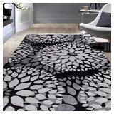 Modern Floral Circles Design Area Rug 5