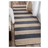 nuLOOM Alisia Flatweave Stripes Jute Runner Rug, 2