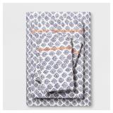 Cotton Percale Print Sheet Set (Queen) Indigo (Blue) - Opalhouse
