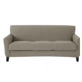 Great Bay Home 1-Piece Popcorn Textured Sofa Stretch Slipcover, Silver Cloud