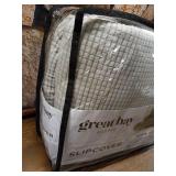 Great Bay Home 1-Piece Popcorn Textured Sofa Stretch Slipcover, Silver Cloud