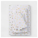 Twin/Twin XL Printed Microfiber Sheet Set Gold Dot - Room Essentials