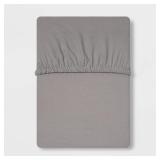 Queen 300 Thread Count Ultra Soft Fitted Sheet Gray - Threshold