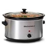 Elite Gourmet - 8.5Qt. Slow Cooker - brushed stainless steel