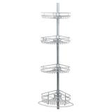 Zenna Home 2161PC Shower Tension Pole Caddy, Satin Chrome