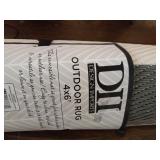 DII Gray/White Stripe Outdoor Rug