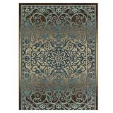 Maples Rugs Pelham Vintage Area Rugs for Living Room & Bedroom [Made in USA], 5 x 7, Blue/Walnut