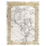 Well Woven Fairmont Huntington Retro Marble Border Ivory Glam 5