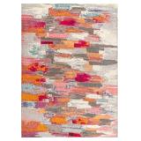 JONATHAN Y Contemporary POP Modern Abstract Brushstroke Cream/Pink Multi 5 ft. x 8 ft. Area Rug, Bohemian, Easy Cleaning, For Bedroom, Kitchen, Living Room, Non Shedding
