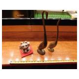 Brass Swans and Piggy Bank