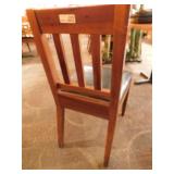 Set of 4 Wood Chairs w/Vinyl Seat