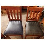 Set of 4 Wood Chairs w/Vinyl Seat