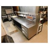 Large Stainless Work Table w/Over Shelf and Storage