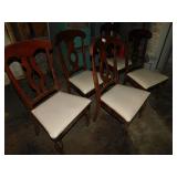 Set of 5 Dining Height Wood Chairs w/Vinyl Seats