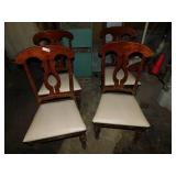Set of 4 Dining Height Wood Chairs w/Vinyl Seat