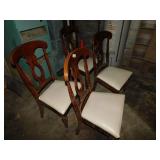 Set of 4 Dining Height Wood Chairs w/Vinyl Seat