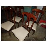 Set of 4 Dining Height Wood Chairs w/Vinyl Seat